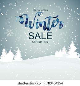 Winter Sale Background Special Offer Banner Background for Business and Advertising. Vector illustration. EPS10