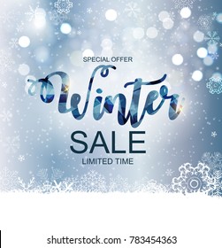 Winter Sale Background Special Offer Banner Background for Business and Advertising. Vector illustration. EPS10
