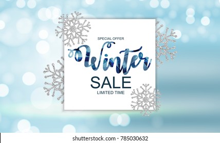 Winter Sale Background Special Offer Banner Background for Business and Advertising. Vector illustration. EPS10