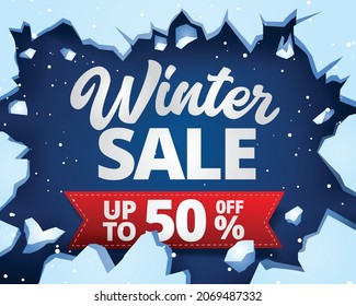 A Winter Sale background template
