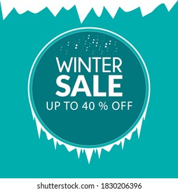 winter sale banner 40% off vector design
