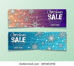 Winter sale banner background. Vector
