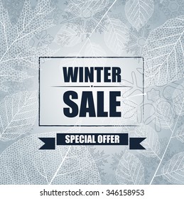 Winter sale banner background.vector