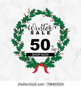 Winter sale banner design.
