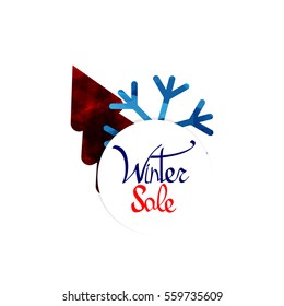 Winter Sale, banner design template, vector illustration