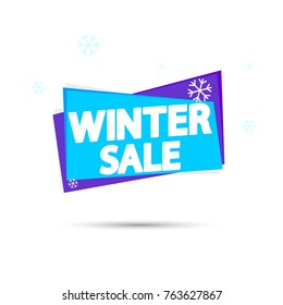 Winter Sale, banner design template, app icon, sale tag, vector illustration