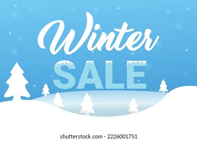 Winter sale banner Design Vector Illustration.