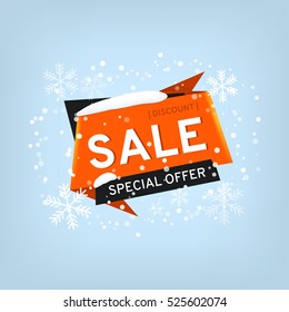 Winter Sale Banner Design. Sale Vector Tag Banner can use for promotion. Sale Background for your promotional brochure or booklet, posters, discount banners.