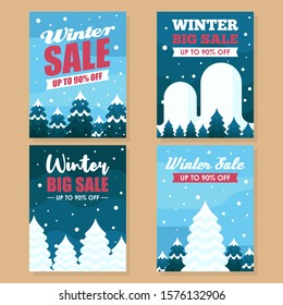 Winter sale banner illustration with spruce vector