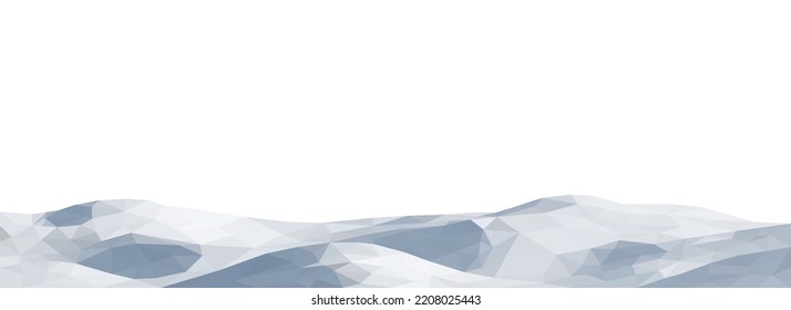 Winter sale banner. Mountain range in cloudy day vector background. Mountain landscape monochrome stock vector illustration.