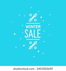 Winter sale banner. Original poster for discount. Sticker for advertising discounts. Vector graphics in a flat style.