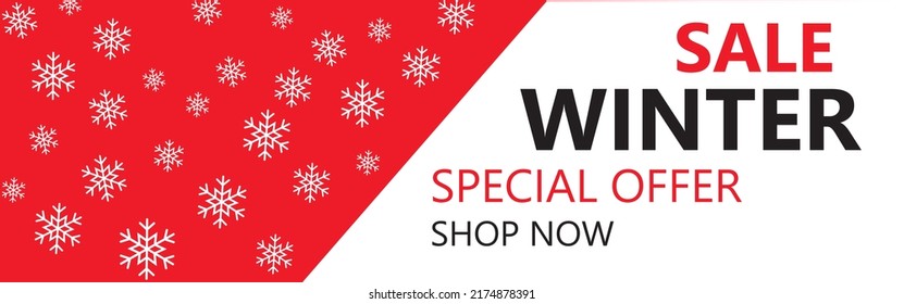 Winter sale banner. Paper cut vector. Vector Illustration.