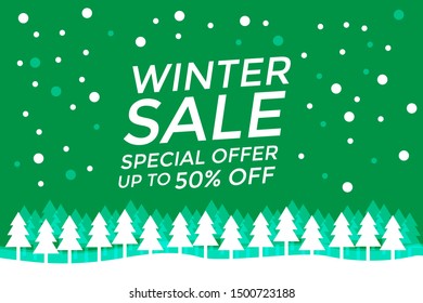 Winter Sale Banner and Poster for Business, Social media Template Background Vector.