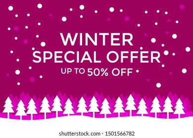 Winter Sale Banner and Poster for Business, Social media Template Background Vector.