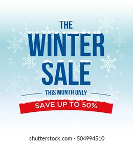 Winter sale banner, poster, store campaign