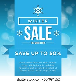 Winter sale banner, poster, store campaign