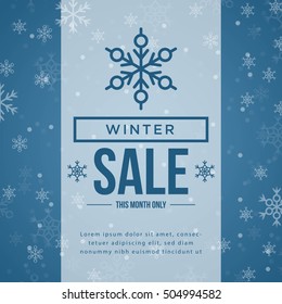 Winter sale banner, poster, store campaign