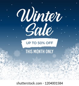 winter sale banner, Winter sale poster. vector illustration