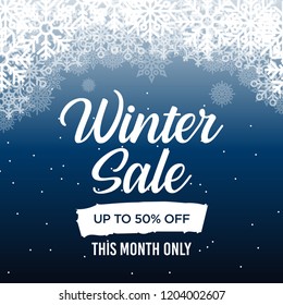 winter sale banner, Winter sale poster. vector illustration