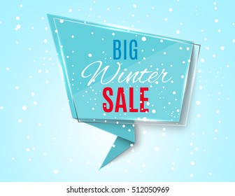 Winter sale banner with snow.
