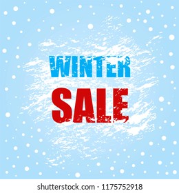 Winter sale banner with snowflakes