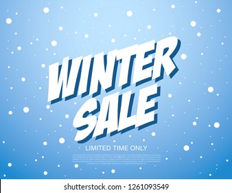 winter sale banner template design, vector illustration