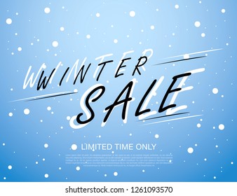 winter sale banner template design, vector illustration