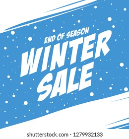winter sale banner template design, vector illustration