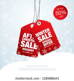 winter sale banner template design vector illustration