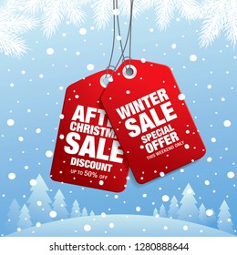 winter sale banner template design vector illustration