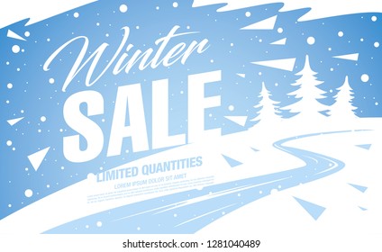 winter sale banner template design vector illustration