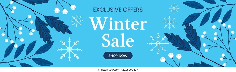 Winter sale banner template design, online sale banners, vector illustration.
