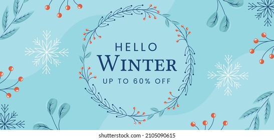 Winter sale banner template design, online sale banners, vector illustration.