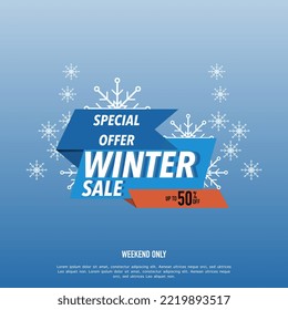 Winter sale banner template design, vector illustration design for advertisements, banners, flyers and flyers