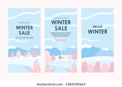 winter sale banner template design, social media banner template