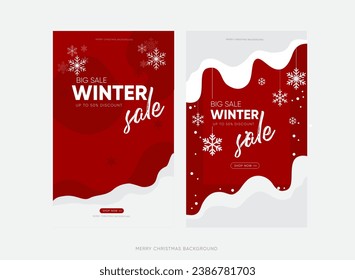Winter sale banner template design, vector illustration