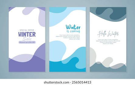 Winter sale banner template design