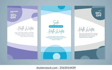 Winter sale banner template design