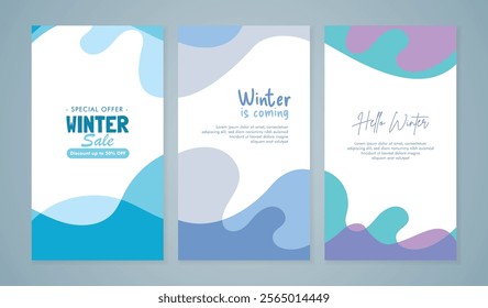 Winter sale banner template design