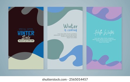 Winter sale banner template design