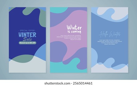Winter sale banner template design