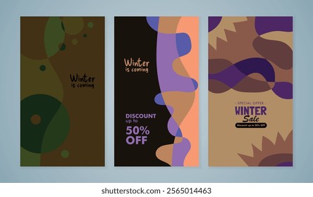 Winter sale banner template design