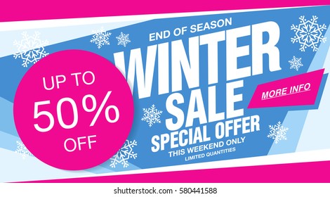 winter sale banner template design