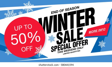 winter sale banner template design