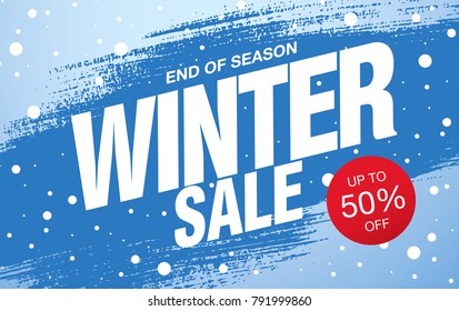 Winter sale banner template design, vector illustration