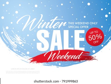 Winter sale banner template design, vector illustration