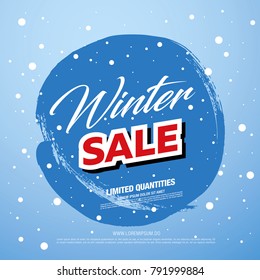 Winter sale banner template design, vector illustration