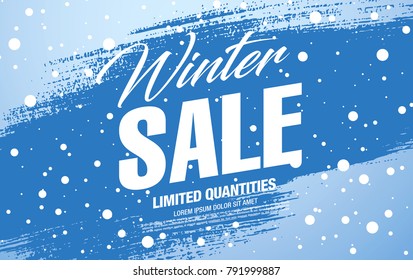 Winter sale banner template design, vector illustration