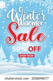Winter sale banner template illustration