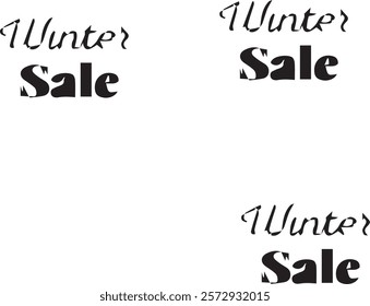 Winter sale banner template with snow, ice snow frame shopping sale. end of winter Vector illustration winter sale silhoutte